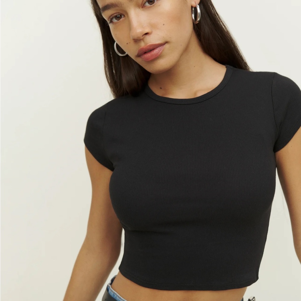 Reformation Black Short Sleeve Tee